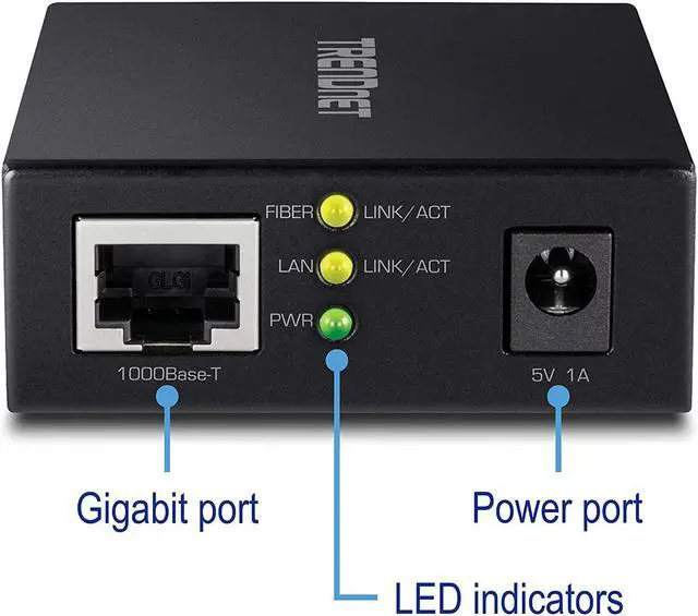 Alt view image 9 of 13 - TRENDnet 1000BASE-T to SFP Fiber Media Converter, Gigabit Ethernet to SFP Media Converter, 4Gbps Switching Capacity, TFC-GSFP