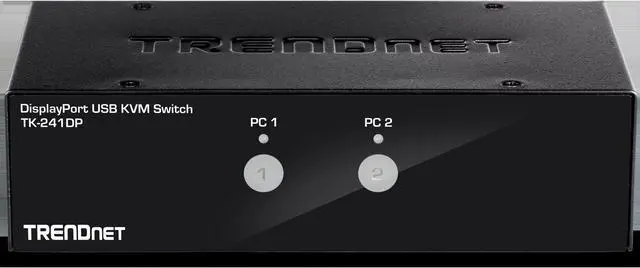 Alt view image 4 of 9 - TRENDnet 2-Port DisplayPort KVM Switch, DisplayPort 1.2 KVM, Connect And Control Two Computers, Supports 4K UHD Resolution, 3840 x 2160 at 60Hz, 2-Port USB 2.0 Hub, , Black, TK-241DP