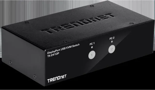 Alt view image 5 of 9 - TRENDnet 2-Port DisplayPort KVM Switch, DisplayPort 1.2 KVM, Connect And Control Two Computers, Supports 4K UHD Resolution, 3840 x 2160 at 60Hz, 2-Port USB 2.0 Hub, , Black, TK-241DP