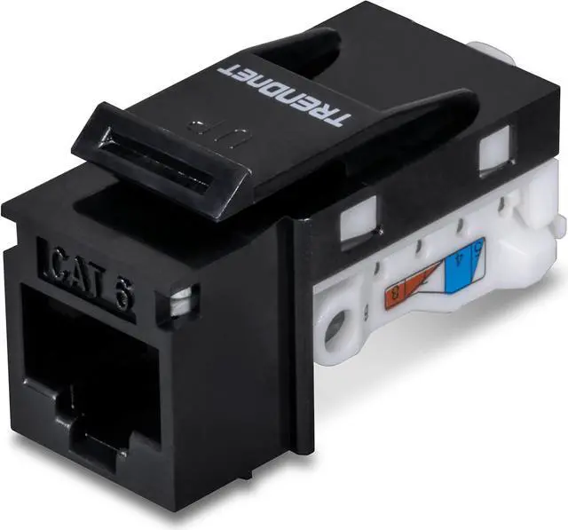 Alt view image 6 of 15 - TRENDnet Cat6 RJ45 Keystone Jack 50-Pack Bundle, Compatible With Cat5,Cat5e,Cat6 Cabling, Use With The TC-KP24 Or TC-KP48 Blank Keystone Patch Panels (Sold Separately), Black, TC-K50C6BK