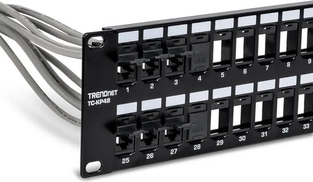 Alt view image 5 of 15 - TRENDnet Cat6 RJ45 Keystone Jack 50-Pack Bundle, Compatible With Cat5,Cat5e,Cat6 Cabling, Use With The TC-KP24 Or TC-KP48 Blank Keystone Patch Panels (Sold Separately), Black, TC-K50C6BK