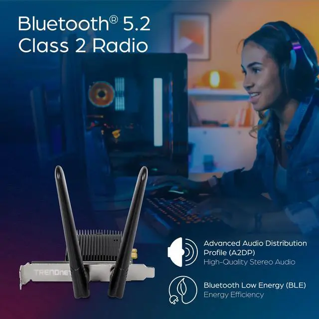 Alt view image 6 of 15 - TRENDnet TEW-907ECH, AX3000 Wireless Dual Band & Bluetooth® 5.2 (Class 2)
PCIe Adapter