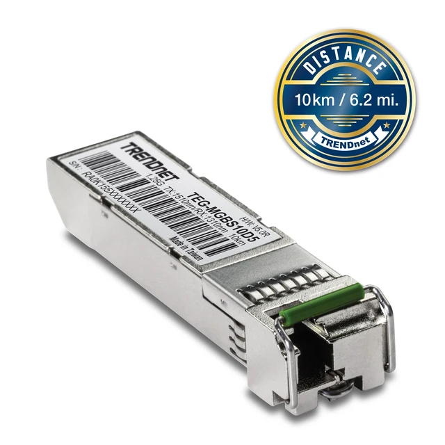 Alt view image 4 of 7 - TRENDnet SFP to RJ45 Dual Wavelength Single-Mode LC Module, TEG-MGBS10D5, Must Pair with TEG-MGBS10D3 or a Compatible Module, Up to 10 km (6.2 Miles), Compatible with Standard SFP, Lifetime Protection