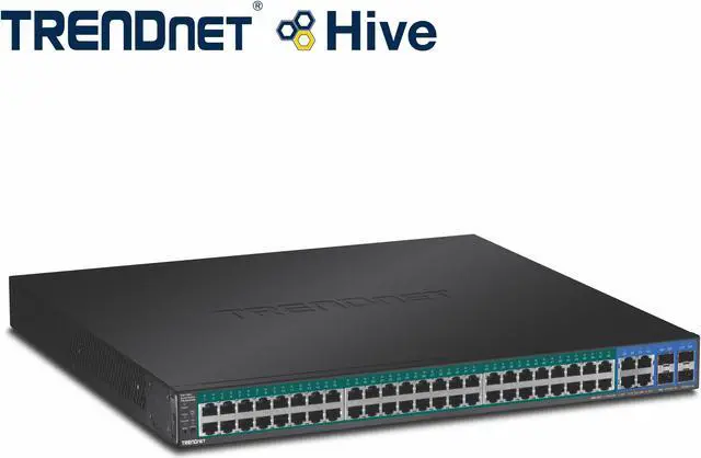 Alt view image 6 of 20 - TRENDnet 52-Port Gigabit Web Smart PoE+ Switch, 48 Gigabit PoE+ Ports, 4 Shared Gigabit Ports (RJ-45 Or SFP), 370W PoE Power Budget, 104Gbps Switching Capacity, Lifetime Protection, Black, TPE-5240WS