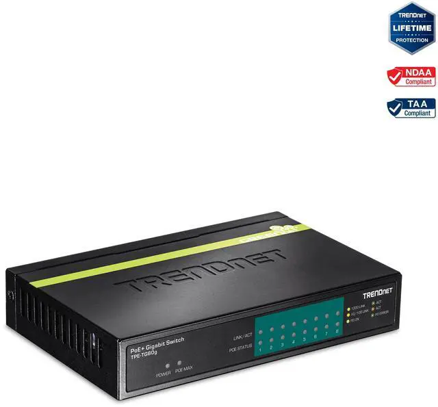 Main image of TRENDnet TPE-TG80g 8-port Gigabit GREENnet PoE+ Switch