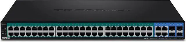 Alt view image 16 of 20 - TRENDnet 52-Port Gigabit Web Smart PoE+ Switch, 48 Gigabit PoE+ Ports, 4 Shared Gigabit Ports (RJ-45 Or SFP), 370W PoE Power Budget, 104Gbps Switching Capacity, Lifetime Protection, Black, TPE-5240WS