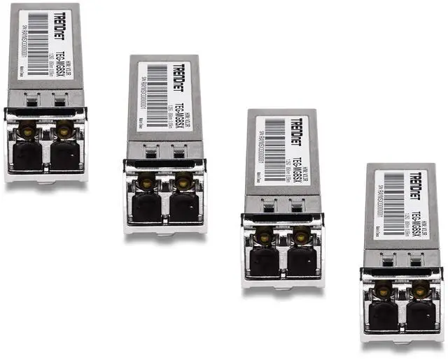 Alt view image 4 of 5 - TRENDnet SFP Multi-Mode LC Module 4-Pack, TEG-MGBSX/4, Transmission Up to 550m (1804 Ft), Mini-GBIC, Hot Pluggable, IEEE 802.3z Gigabit Ethernet, Supports Up to 1.25 Gbps, Lifetime Protection