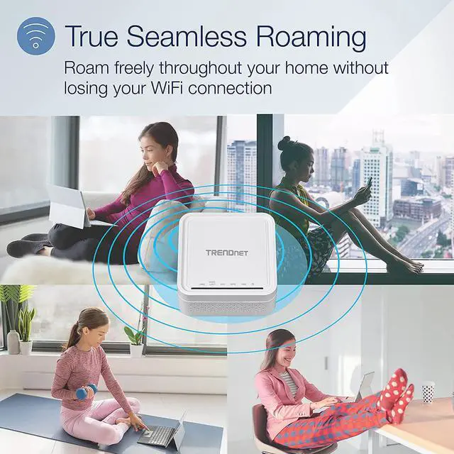 Alt view image 3 of 20 - TRENDnet AC1200 WiFi EasyMesh Remote Node, App-Based Setup Utility, Seamless WiFi Roaming, Beamforming,Supports 2.4GHz and 5GHz Devices, TEW-832MDR, White