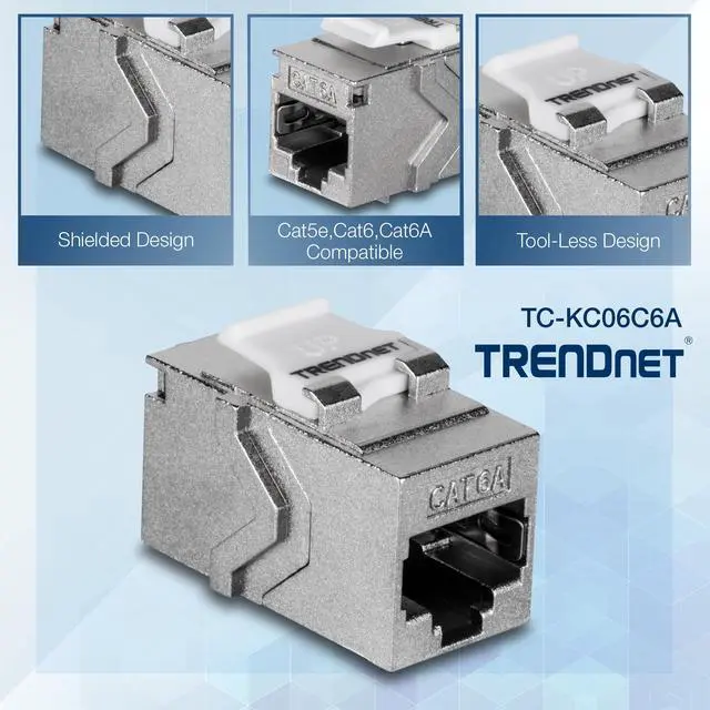 Alt view image 4 of 7 - TRENDnet TC-KC06C6A,Cat6A RJ45 Keystone Inline Coupler Keystone Jack, 6-Pack