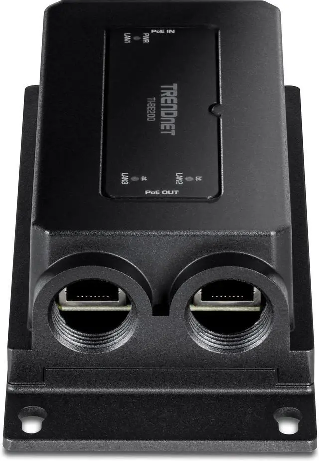 Alt view image 3 of 5 - TRENDnet 2-Port Industrial Outdoor Gigabit PoE++ Extender, Extends PoE++ Connection up to 200m (656 ft.) for up to 2 Devices, TI-BE200