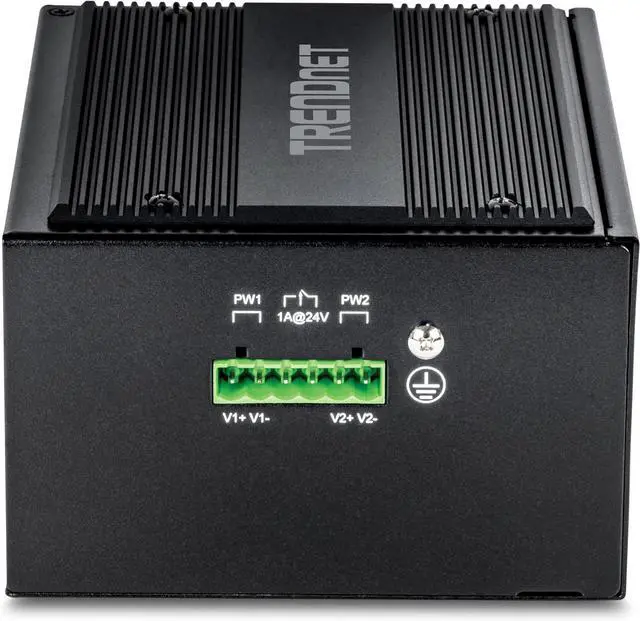 Alt view image 6 of 7 - TRENDnet 26-Port Hardened Industrial Unmanaged Gigabit DIN-Rail Switch, TI-PG262, 16 x Gigabit PoE+ Ports, 8 x Gigabit RJ-45 Ports, 2 x SFP Ports, IP30, Lifetime Protection, Black