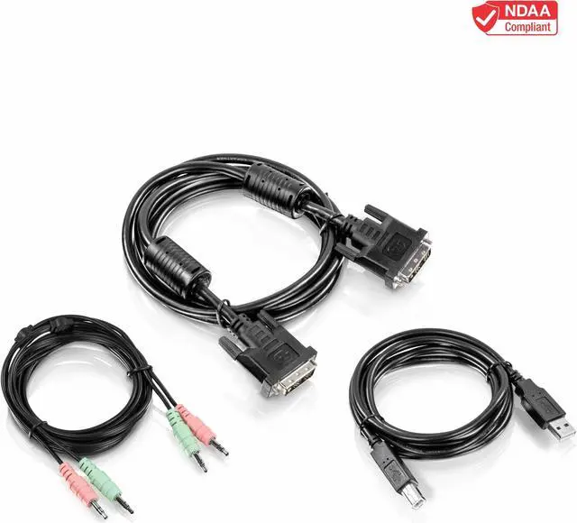 Alt view image 2 of 5 - TRENDnet 10 ft. DVI-I, USB, and Audio KVM Cable Kit, Connect a DVI Computer to the TRENDnet TK-232DV KVM Switch, USB Mouse/Keyboard, DVI-I, & 3.5mm Audio Connections, TK-CD10
