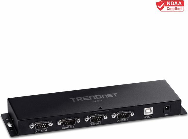 Main image of TRENDnet TU-S4, 4-Port USB to Serial RS232 Hub, Black