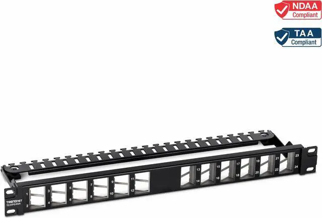 Main image of TRENDnet TC-KP24SA, 24-Port Blank Angled Keystone Shielded 1U Patch Panel