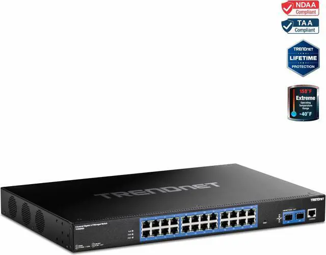 Main image of TRENDnet TI-RG262i, 26-Port Industrial Gigabit L2 Managed Rackmount
Switch