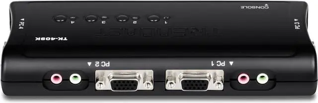 Alt view image 6 of 8 - TRENDnet 4-Port USB KVM Switch With Audio, Control Up
 To 4 Computers, Windows, Linux, Mac OS Compliant, 2048 x
 1526 VGA Resolution, Plug and Play, USB Powered, KVM
 Cables Included, Black, TK-409K