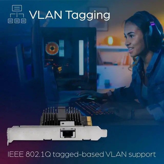 Alt view image 3 of 5 - TRENDnet 10 Gigabit PCIe Network Adapter, Converts A PCIe Slot Into A 10G Ethernet Port, Supports 802.1Q Vlan, Includes Standard & Low-Profile Brackets, PCIe 2.0, PCIe 3.0, Silver, TEG-10GECTX