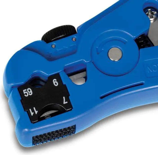 Alt view image 4 of 7 - TRENDnet Universal Stripping and Cutting Tool, RG59/6/11/7, UTP, STP, CAT5, 4P/6P/8P, Flat & Round Cables, Adjustable Blade Depth, TC-CT70