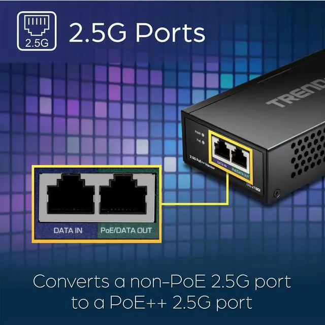 Alt view image 2 of 20 - TRENDnet TPE-219GI 2.5G PoE++ Injector