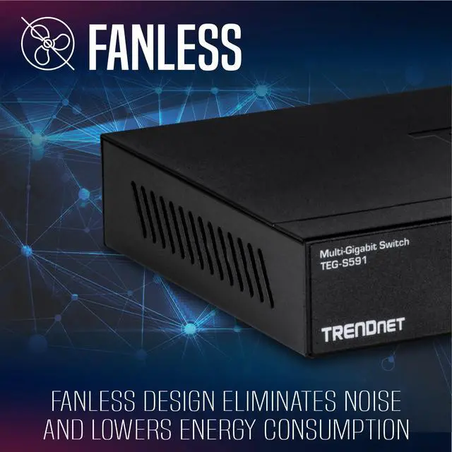 Alt view image 3 of 16 - TRENDnet 9-Port Multi-Gig Switch, TEG-S591, 8 x 2.5G RJ-45 Ports, 1 x 10G RJ-45 Port, 60Gbps Switching Capacity, Ethernet Splitter, NDAA & TAA Compliant, Lifetime Protection, Black