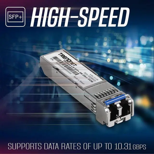 Alt view image 4 of 16 - TRENDnet TEG-10GBS20, SFP+ Single Mode LC Module (20km), Lifetime Protection
