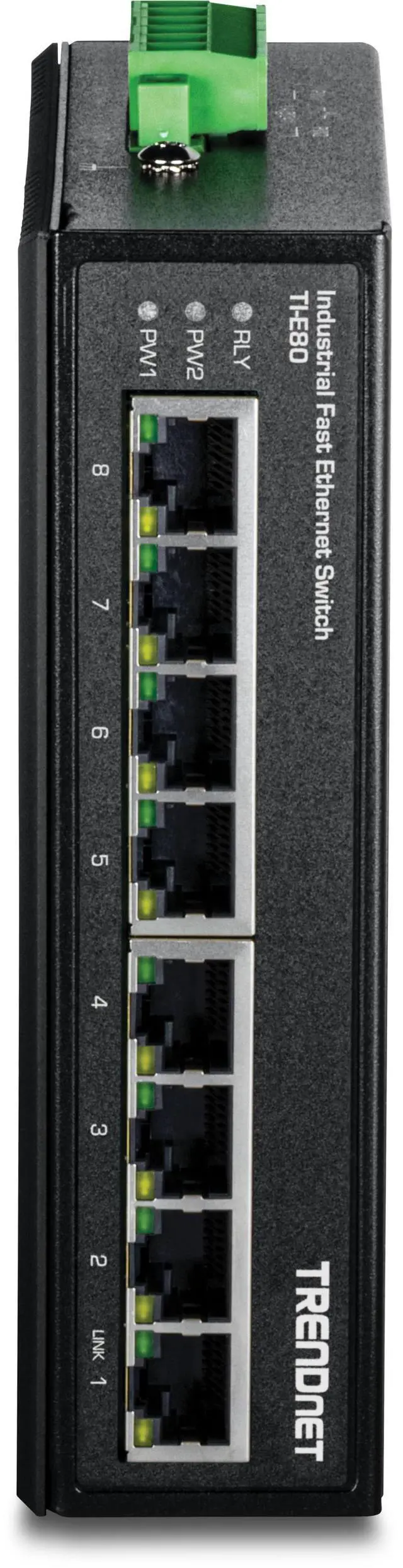 Alt view image 6 of 6 - TRENDnet TI-E80 8-Port Industrial Fast Ethernet DIN-Rail Switch