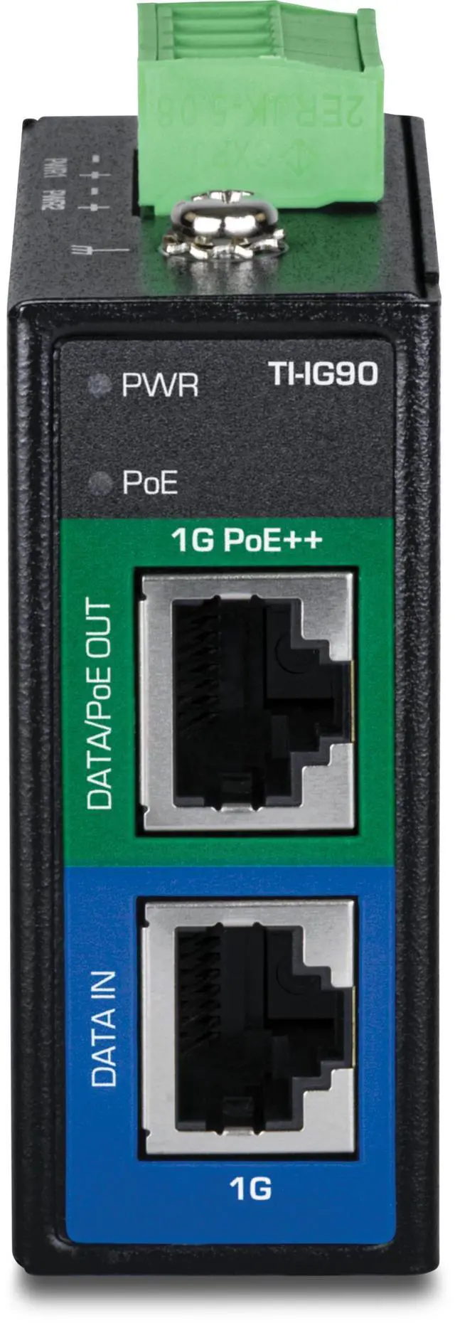 Alt view image 4 of 6 - TRENDnet Industrial 95W Gigabit PoE++ Injector, TI-IG90, 1 x Gigabit Port, 1 x Gigabit  PoE++ Port, Provides PoE (15.4W), PoE+ (30W), PoE++ (95W), NDAA & TAA Compliant