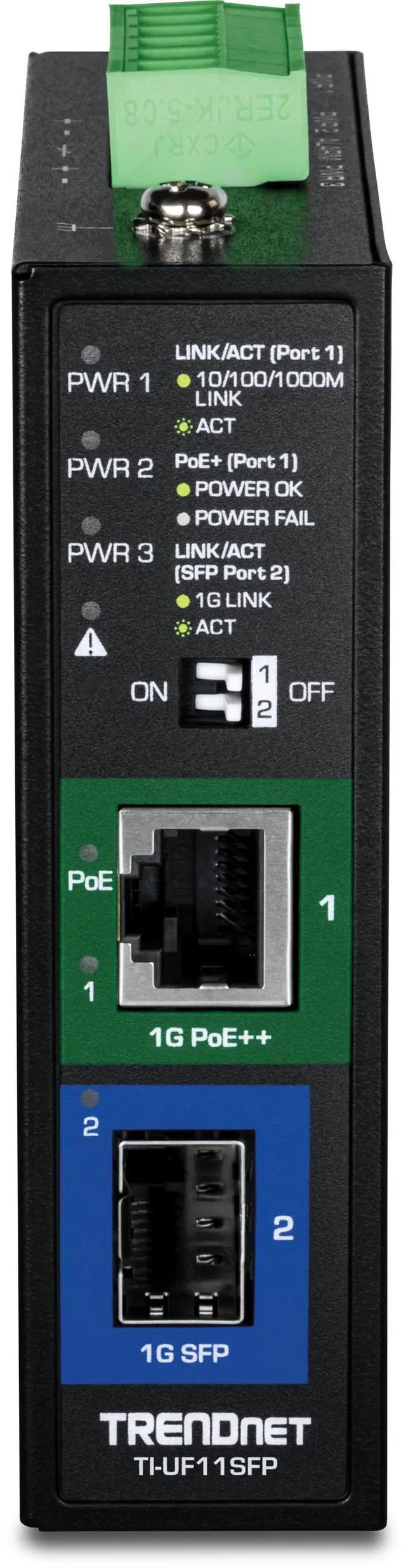 Alt view image 3 of 6 - TRENDnet TI-UF11SFP, Industrial SFP to Gigabit PoE++ Media Converter (95W)