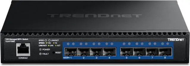 Alt view image 3 of 5 - TRENDnet TL2-F7080 8-Port 10G Layer 2 Managed SFP+ Switch,