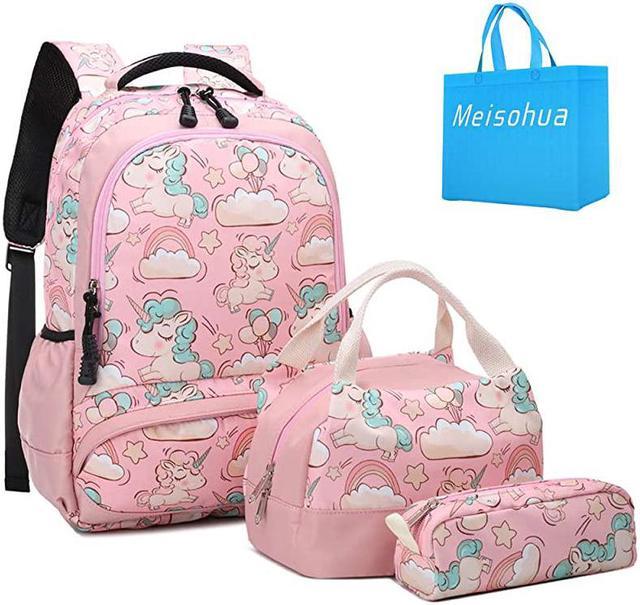Girls Unicorn Lunch Box and Backpack School Book Bag Set Preschool