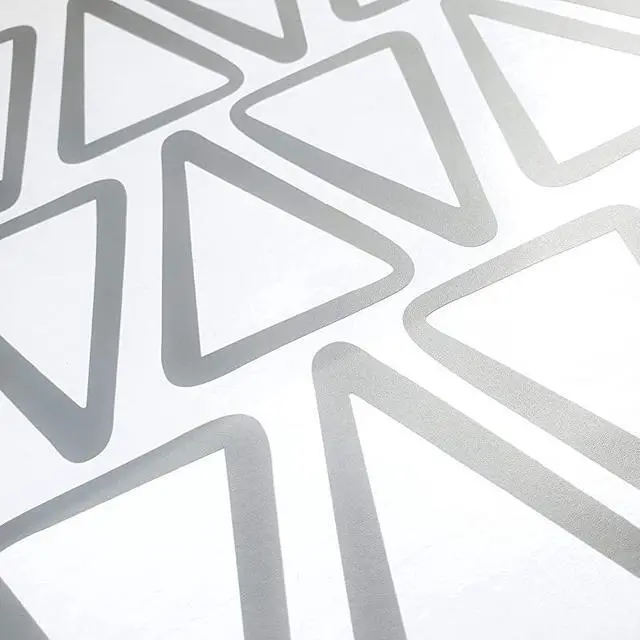 Alt view image 5 of 7 - Vieli Arte Grey Transparent Triangles Hand Drawn Wall Vinyl Sticker Decal Decor Nursery 60 pcs Adhesive Tribal Triangle for Kids Baby Bedroom Decoration Grey