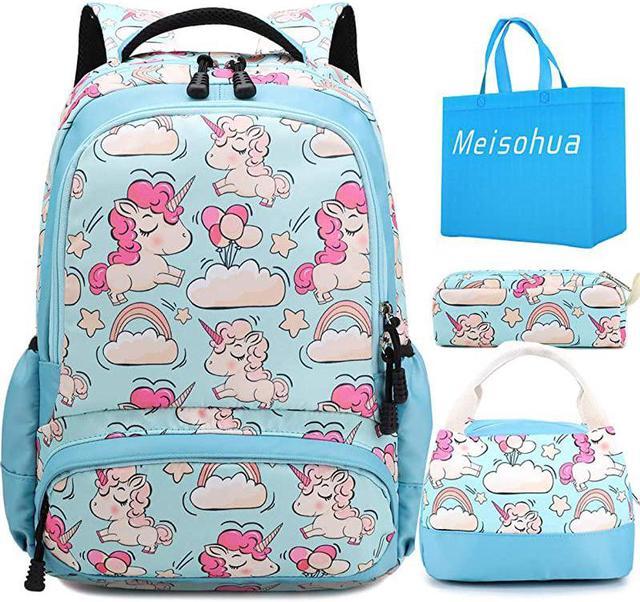 Meisohua Girls Backpack 3 in 1 Sets Unicorn School Backpack for