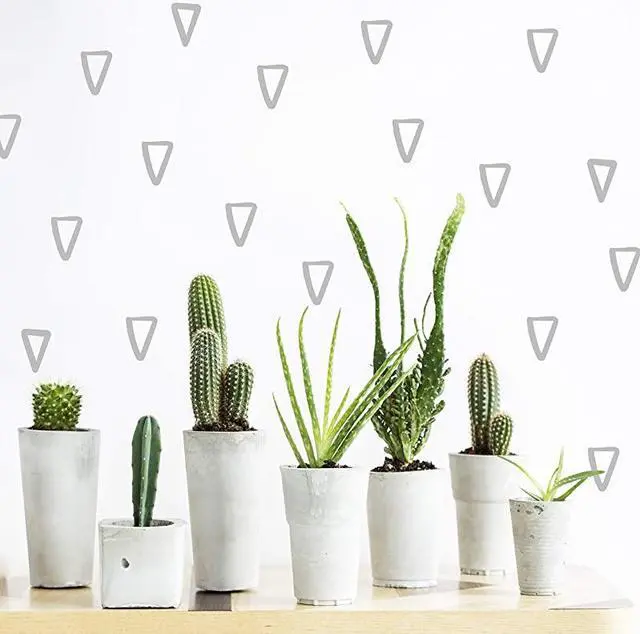 Main image of Vieli Arte Grey Transparent Triangles Hand Drawn Wall Vinyl Sticker Decal Decor Nursery 60 pcs Adhesive Tribal Triangle for Kids Baby Bedroom Decoration Grey