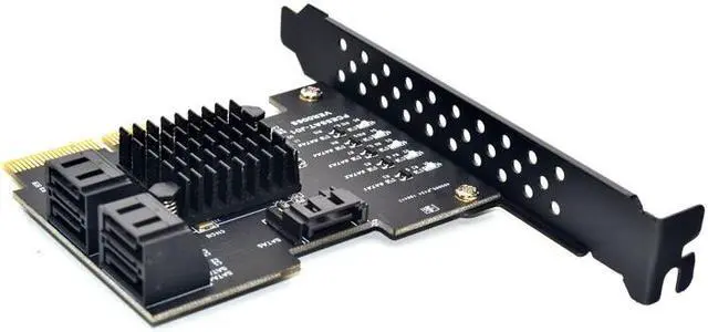 Alt view image 5 of 7 - Weastlinks PCIE PCI-E to 5 ports SATA 3.0 expansion Card 4X Gen 3 PCI express 5 SATA Adapter SATA 3 Converter with Heatsink for HDD