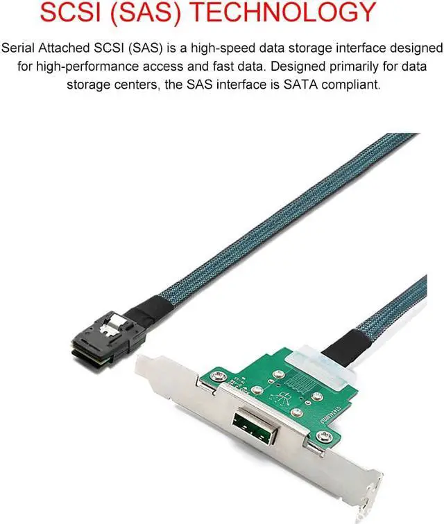 Alt view image 2 of 7 - Weastlinks SFF-8088 to SFF-8087 Server Power Cable Sff-8087 Computer Hard Drive Data Transfer Cable 1m