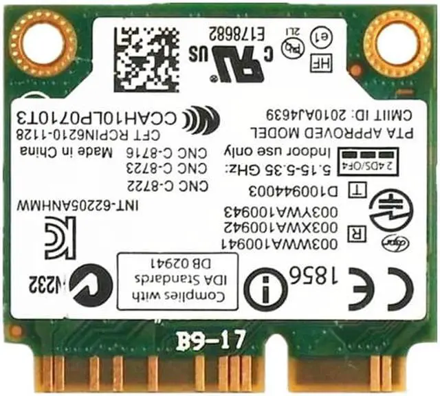 Alt view image 2 of 4 - Weastlinks 2.4G/5GHz Wireless Adapters for Intel Centrino Advanced-N 6205 62205AN 62205ANHMW 300Mbps Half Mini PCI-E WiFi Card 802.11n