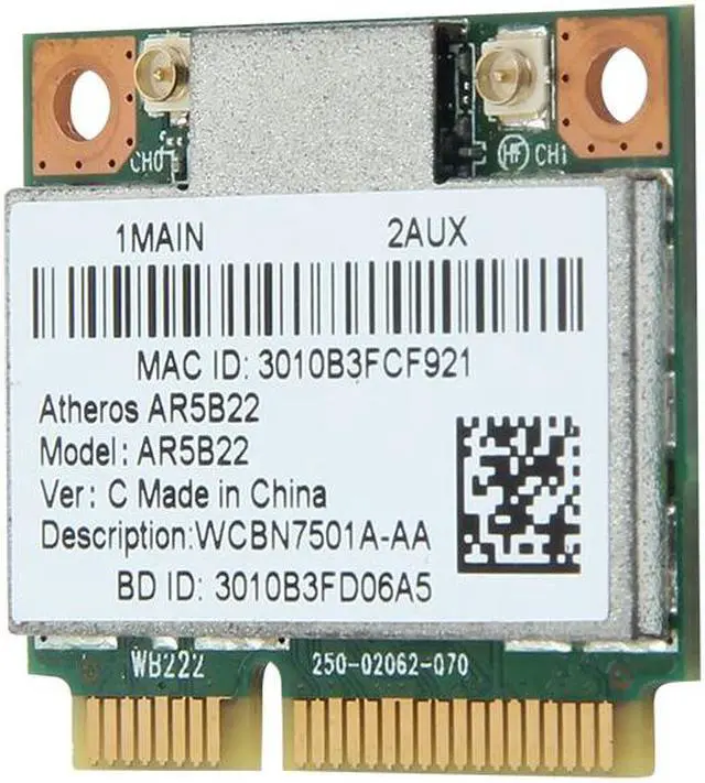 Alt view image 4 of 5 - Weastlinks Dual band 300Mbps Wifi AR5B22 Wireless 802.11bgn Half Mini PCI-E WLAN 2.4G/5Ghz Wi-Fi + Bluetooth 4.0 COMBO Lan Network card