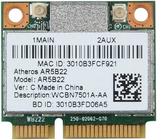 Main image of Weastlinks Dual band 300Mbps Wifi AR5B22 Wireless 802.11bgn Half Mini PCI-E WLAN 2.4G/5Ghz Wi-Fi + Bluetooth 4.0 COMBO Lan Network card