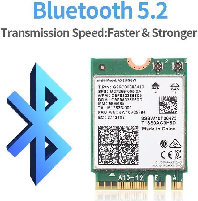 Alt view image 4 of 6 - Weastlinks Dual Band 2974Mbps AX210NGW 802.11ax/ac Wireless card For Intel WI-FI 6E AX201 M.2 NGFF Bluetooth 5.2 Wifi Network Wlan 2.4G/5G