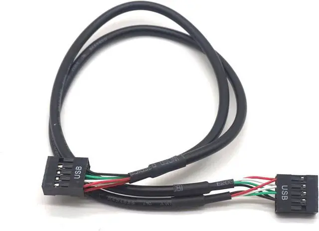 Alt view image 6 of 7 - Weastlinks 9pin USB header Male 1 to 2 / 4 Female Extension Cable Card Desktop 9-Pin USB HUB USB 2.0 9 pin Connector Adapter Port Multiplier