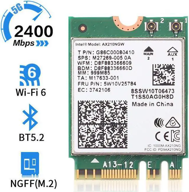 Main image of Weastlinks Dual Band 2974Mbps AX210NGW 802.11ax/ac Wireless card For Intel WI-FI 6E AX201 M.2 NGFF Bluetooth 5.2 Wifi Network Wlan 2.4G/5G