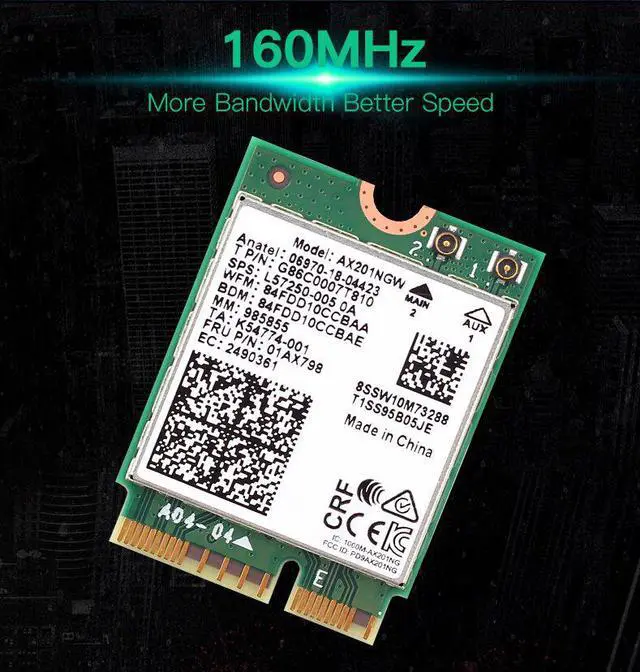 Alt view image 5 of 7 - Weastlinks Wi-Fi 6 Intel AX201 M.2 Key E CNVio 2 Wifi Card Dual Band 3000Mbps Wireless Bluetooth 5.0 2.4Ghz/5Ghz 802.11ac/ax AX201NGW