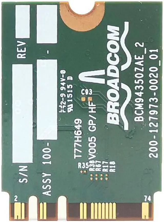 Alt view image 2 of 6 - Weastlinks Wireless-AC NGFF BCM94350ZAE Wifi Network Card Bluetooth 4.1 802.11ac 867Mbps For Lenovo/IBM/Thinkpad FRU:00JT494