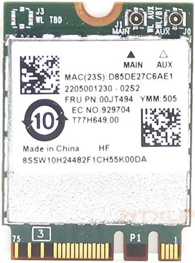 Alt view image 3 of 6 - Weastlinks Wireless-AC NGFF BCM94350ZAE Wifi Network Card Bluetooth 4.1 802.11ac 867Mbps For Lenovo/IBM/Thinkpad FRU:00JT494