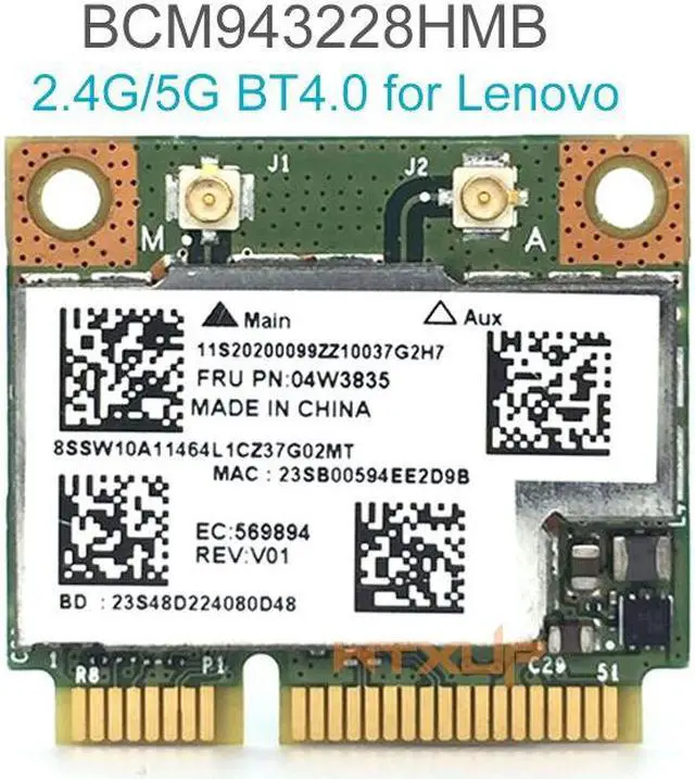 Main image of Weastlinks BCM943228HMB WIFI Wireless Bluetooth 4.0 Half MINI PCI-E Card 300Mbps 2.4 + 5G for Lenovo E130 E135 E330 E335 E530 E535 E430