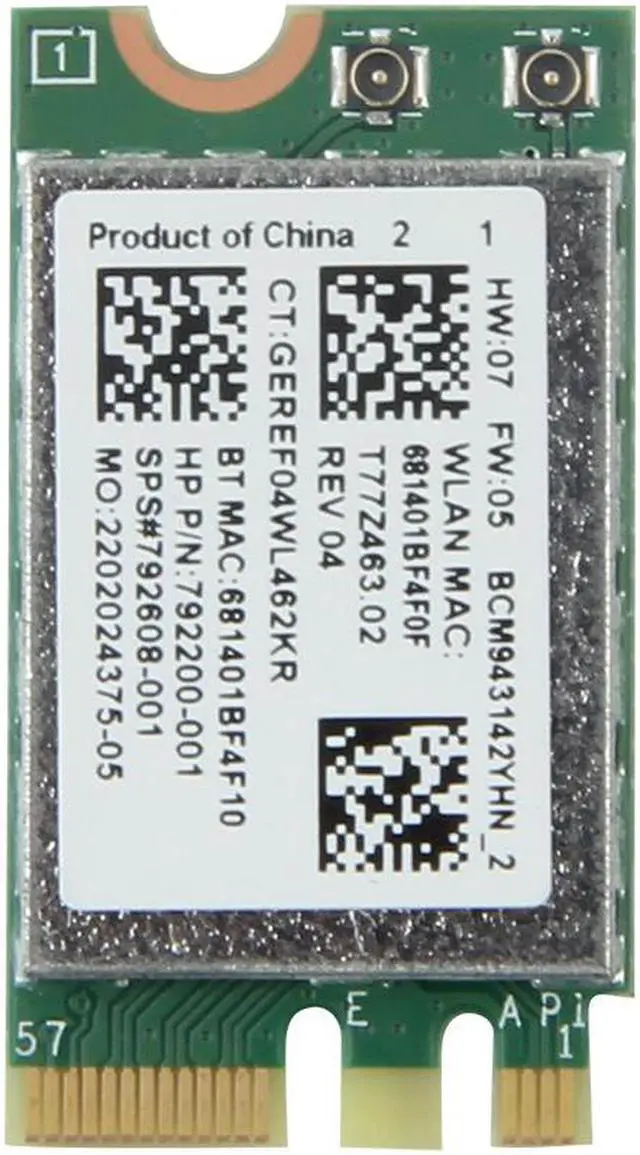 Alt view image 2 of 7 - Weastlinks 150Mbps For Broadcom BCM943142Y M.2 NGFF Wireless-N 2.4Ghz 802.11b/g/n Bluetooth 4.0 Network Mini PCI-E Wifi Card