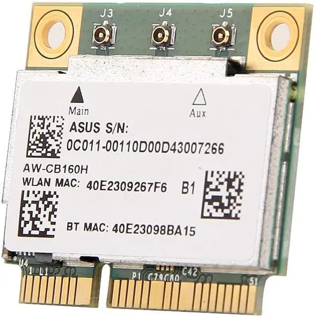 Alt view image 6 of 7 - Weastlinks AzureWave AW-CB160H Broadcom BCM94360HMB 802.11AC 1300Mbps Wireless WIFI WLAN Bluetooth 4.0 Mini PCI-E Card + 20cm MHF4 Antennas