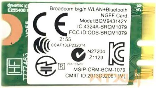 Alt view image 4 of 6 - Weastlinks Wireless Adapter Card Broadcom BCM943142Y 150Mbps Wlan+Bluetooth M.2 NGFF WiFi BT 4.0 802.11b/g/n SPS: 792608-001