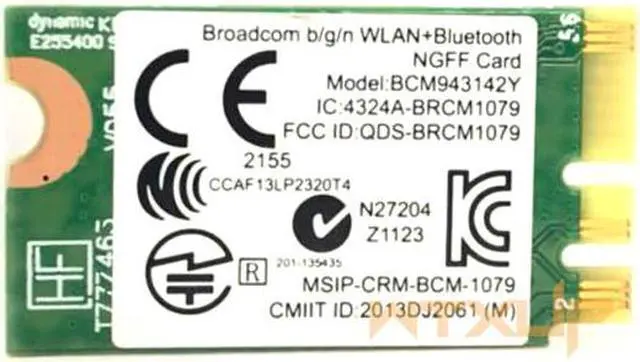 Alt view image 2 of 6 - Weastlinks Wireless Adapter Card Broadcom BCM943142Y 150Mbps Wlan+Bluetooth M.2 NGFF WiFi BT 4.0 802.11b/g/n SPS: 792608-001