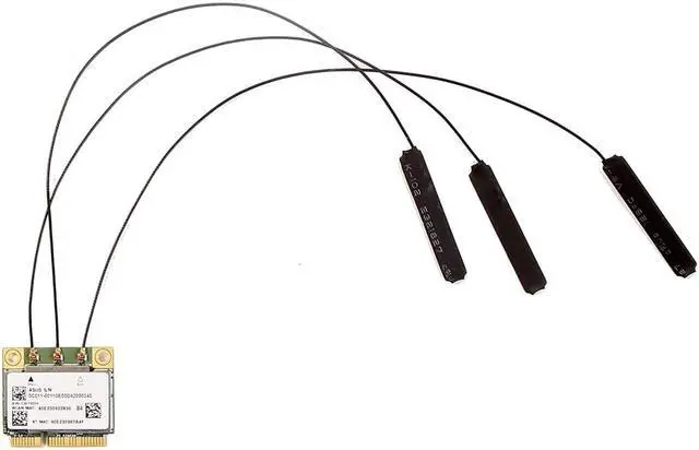 Alt view image 4 of 7 - Weastlinks AzureWave AW-CB160H Broadcom BCM94360HMB 802.11AC 1300Mbps Wireless WIFI WLAN Bluetooth 4.0 Mini PCI-E Card + 20cm MHF4 Antennas